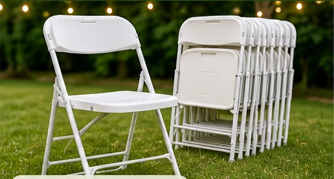 White Plastic Folding Chair